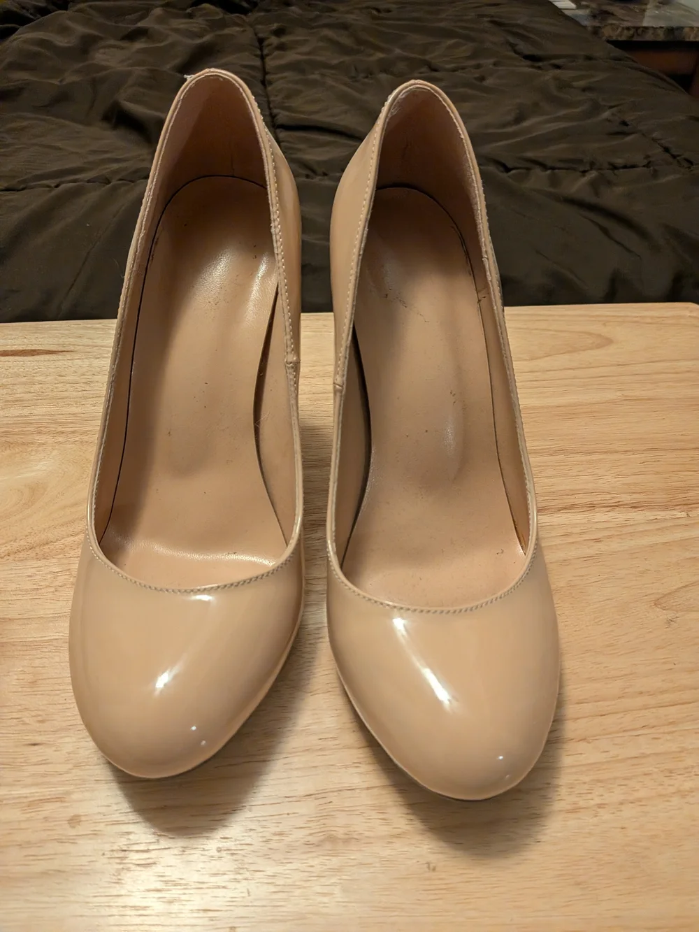 Classic Nude Patent High Heel Pumps